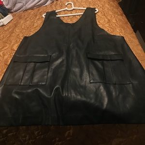 Faux Leather Swing Dress